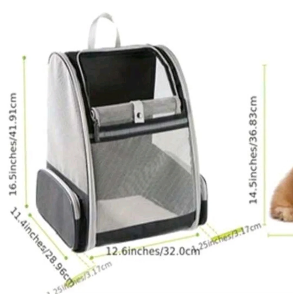 Pink and Gray Pet Carrier Backpack